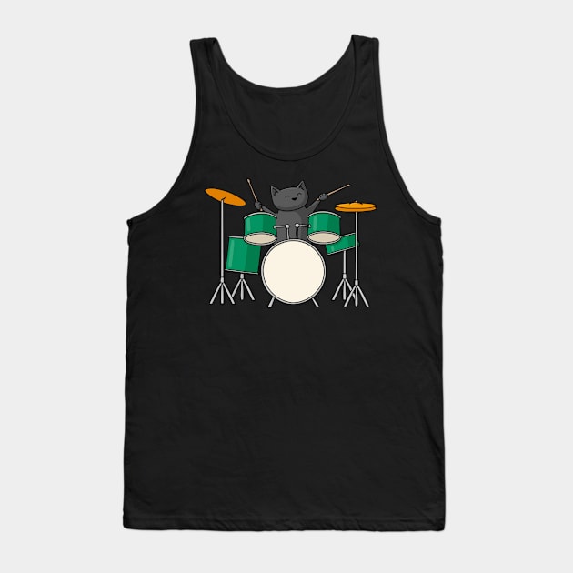 Drummer Cat Tank Top by Doodlecats 